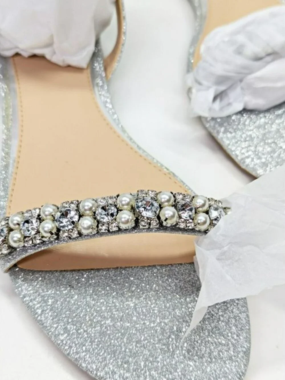 Jewel Badgley Mischka Women's Daria Rhinestone Embellished Sandals Size 5.5